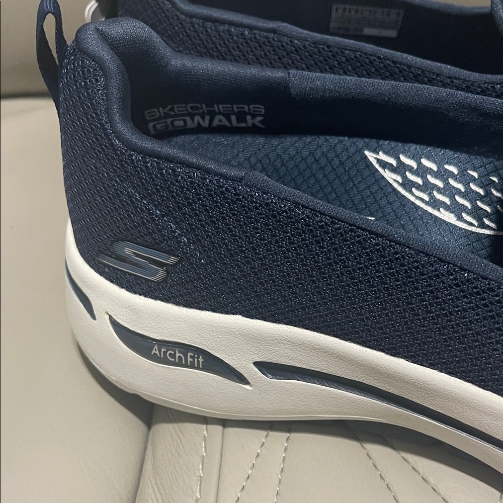 Skechers Navy Go Walk Arch Fit Slip-Ons - Picture 5 of 8